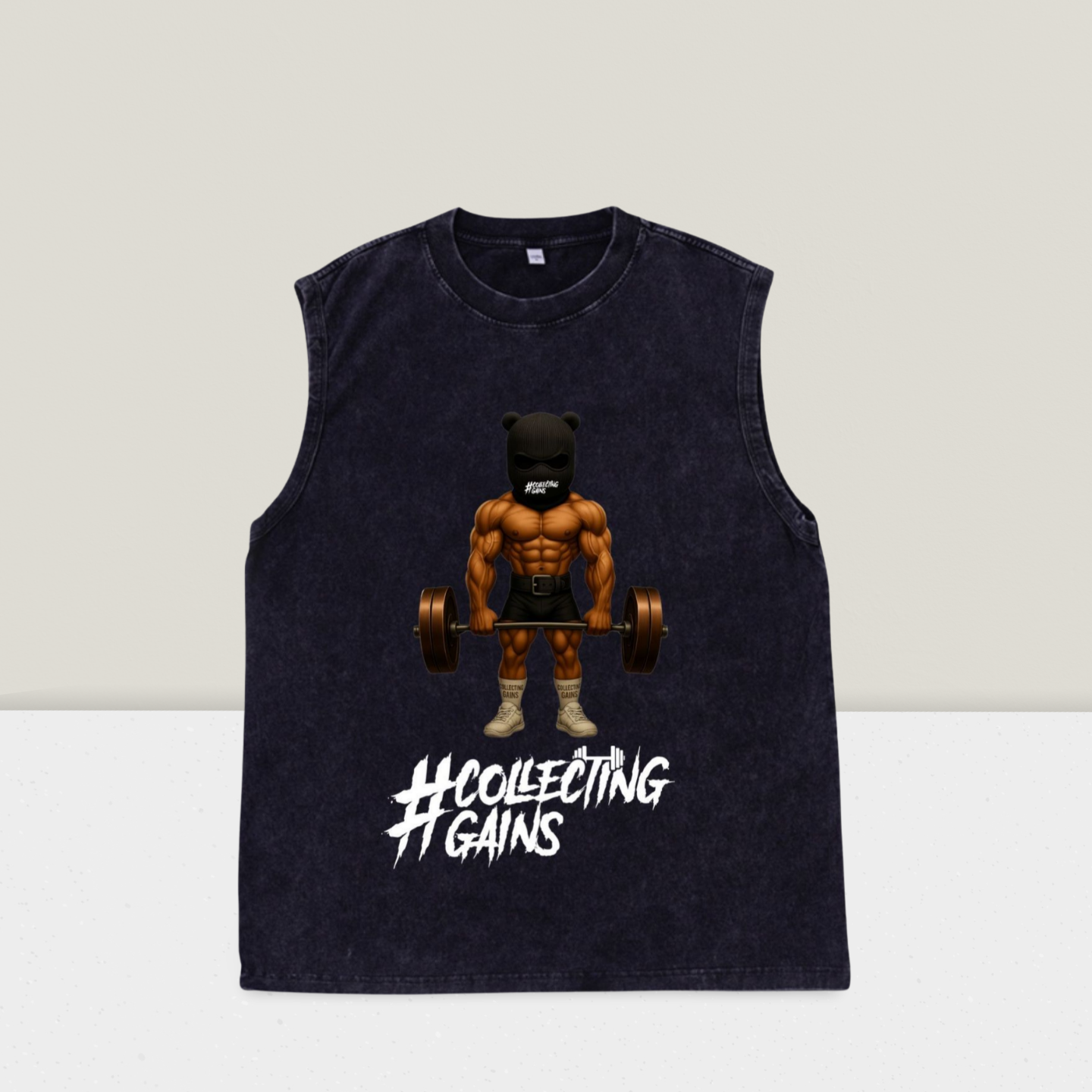 Ballied Bear Tank - Charcoal