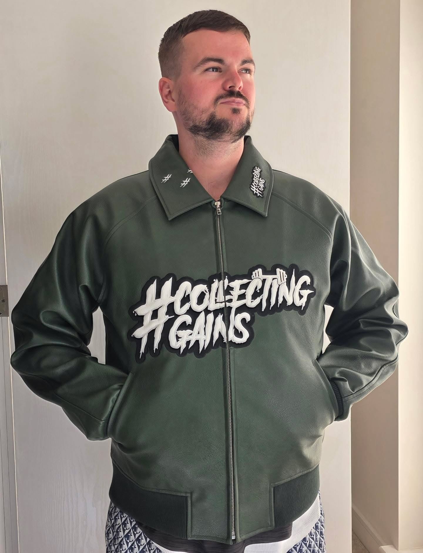 Collecting Gains Leather Jacket - Forest Green (Limited Edition Pre-Order)