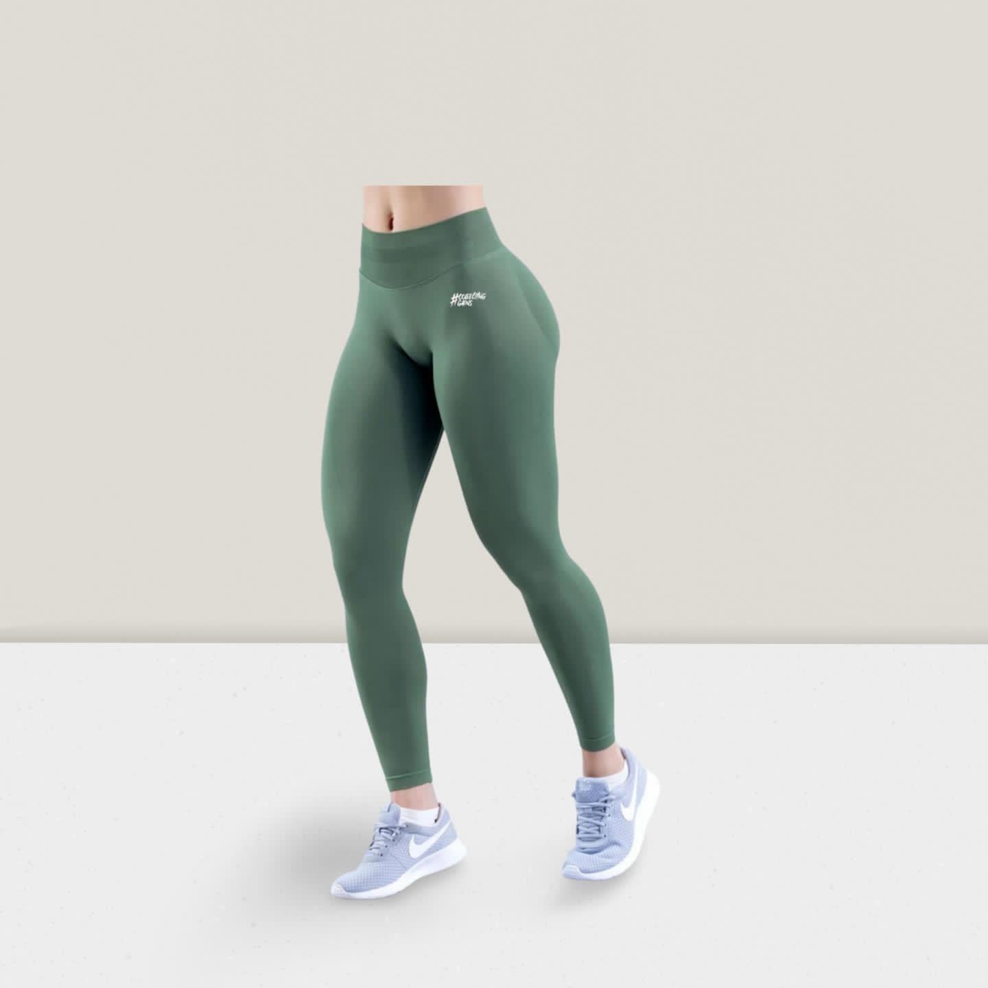 Collecting Gains Scrunch Butt Leggings - Olive Green