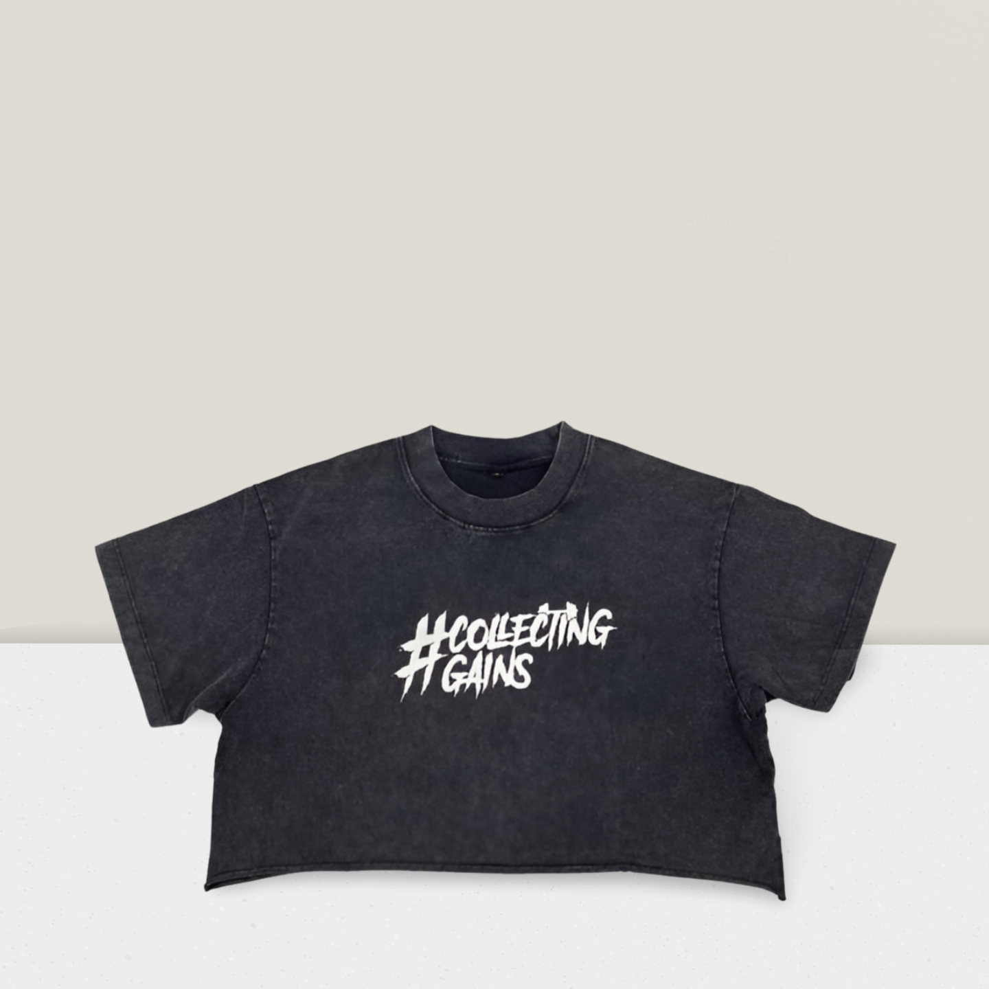 Collecting Gains - Crop Top - Charcoal