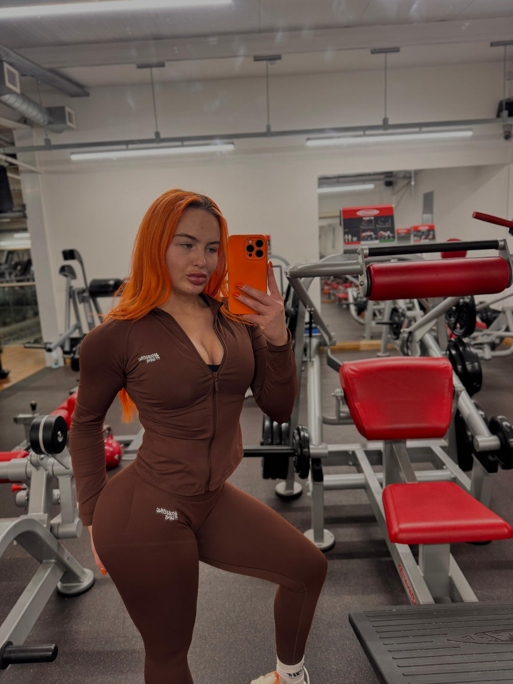 Collecting Gains Zip-Up Top - Brown