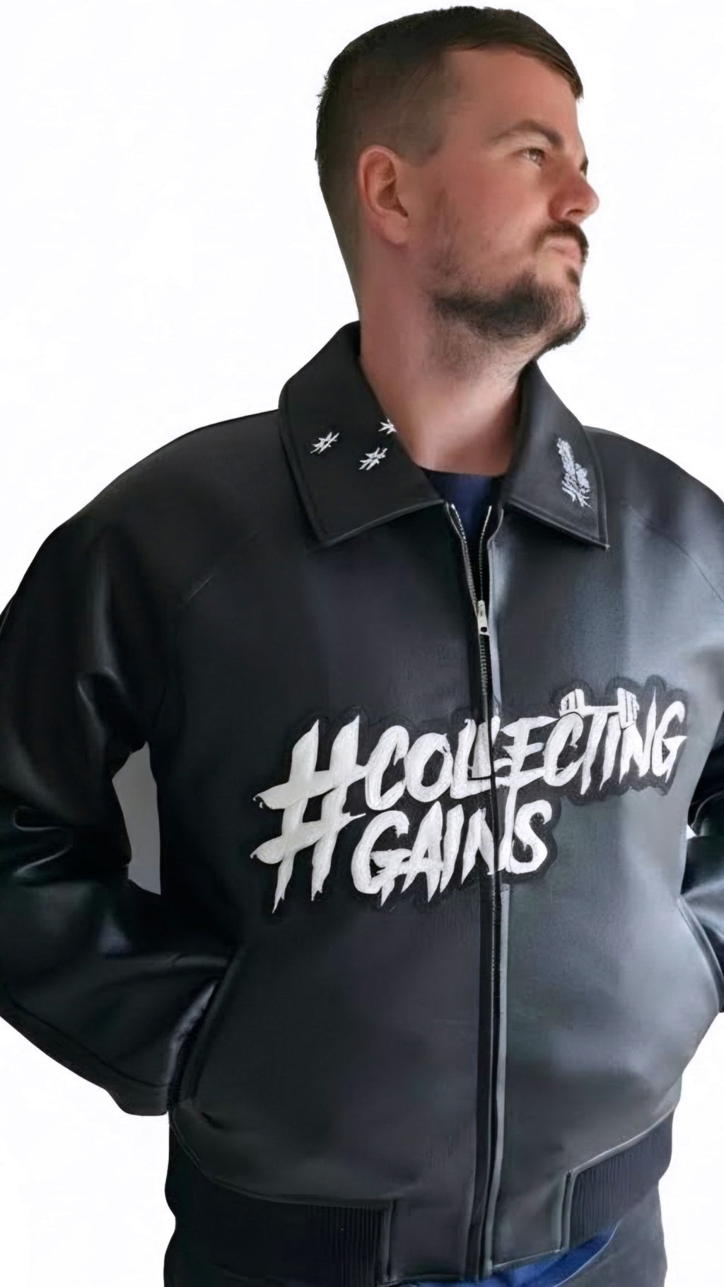 Collecting Gains Leather Jacket - Blackout