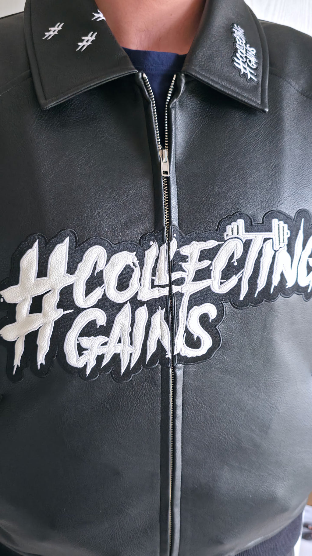 Collecting Gains Leather Jacket - Blackout