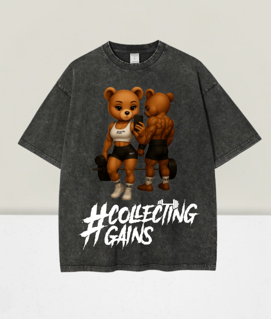The Mr & Mrs GAINS Tee - Charcoal