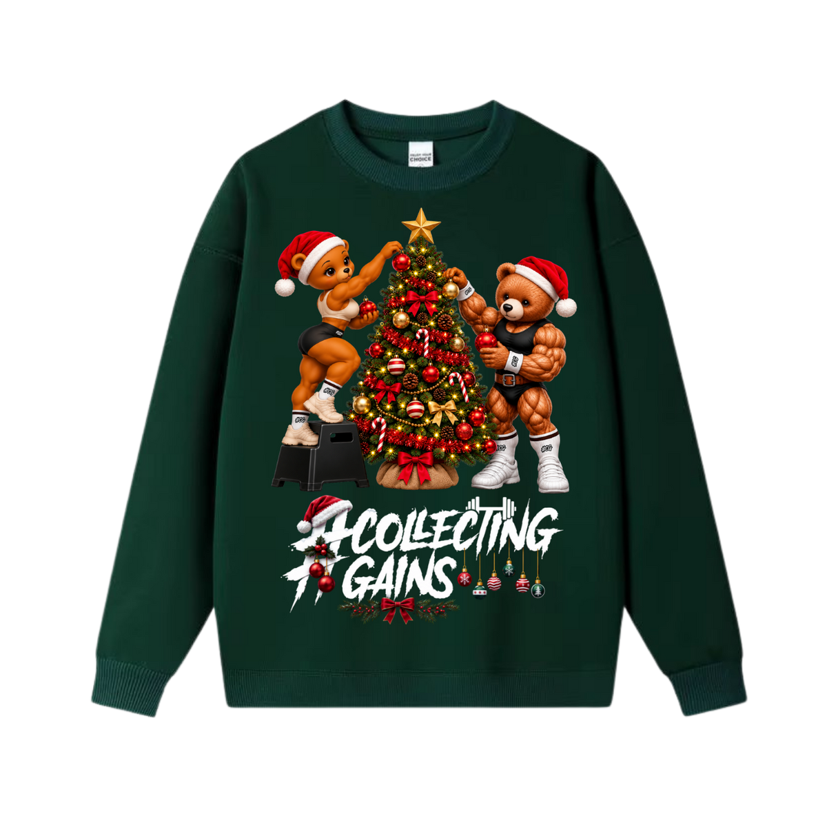 Teddington & Aminah Gains Christmas Jumper | Forest Green