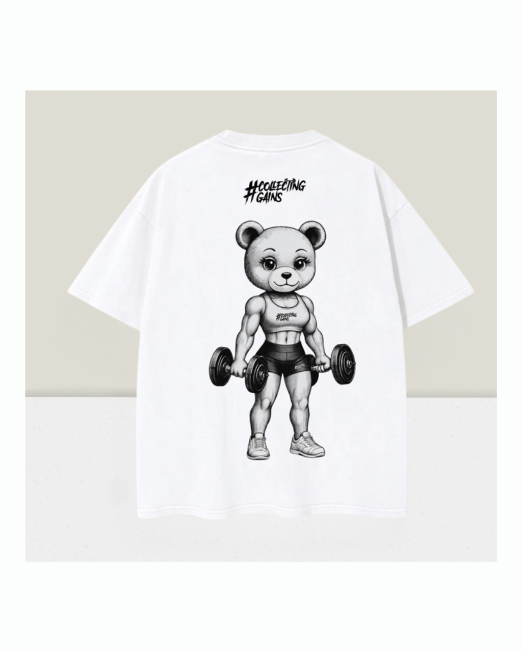 White Aminah Gains™ Monochrome Limited Edition Tee - Back Print