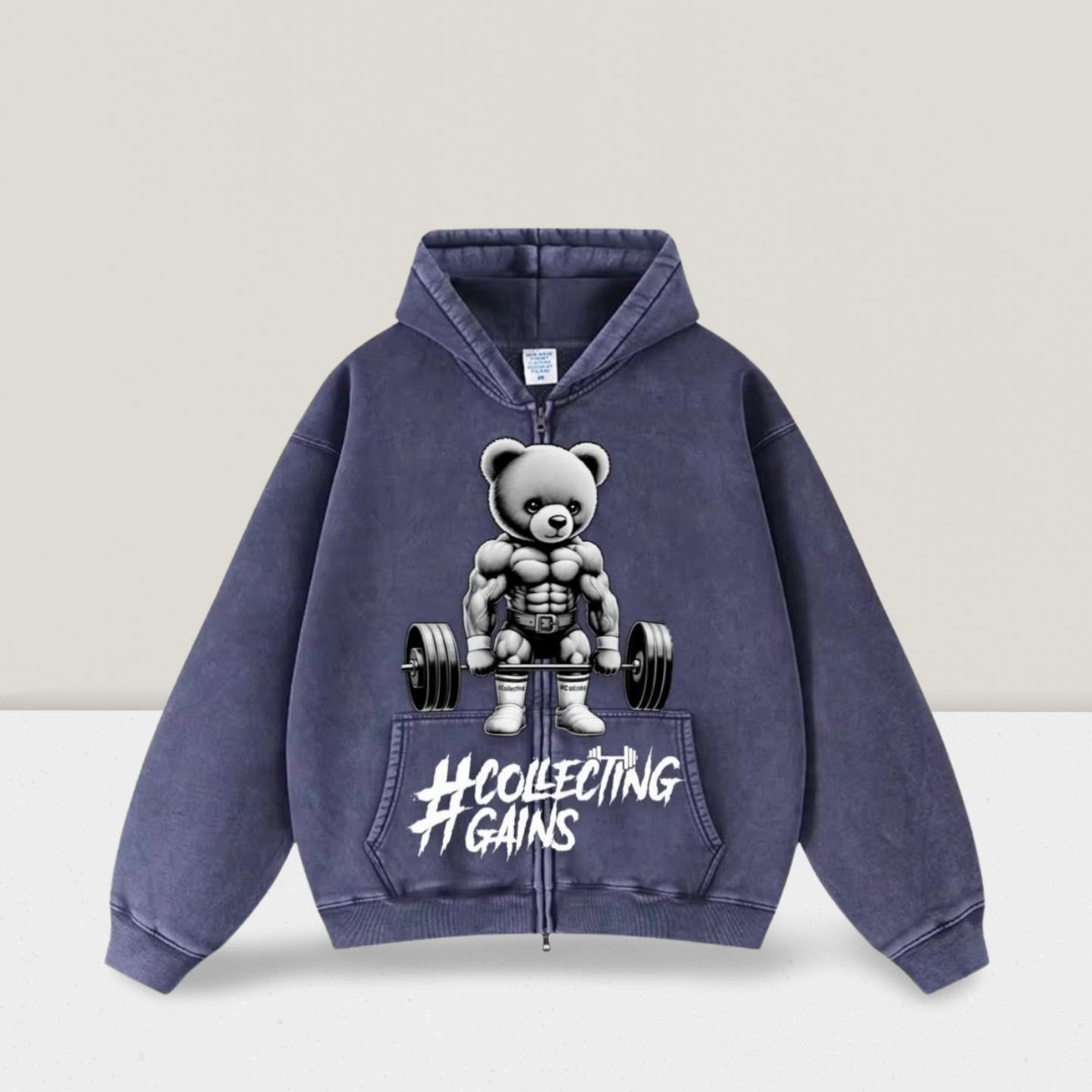 Blue Teddington Gains Hoodie - Mono Logo