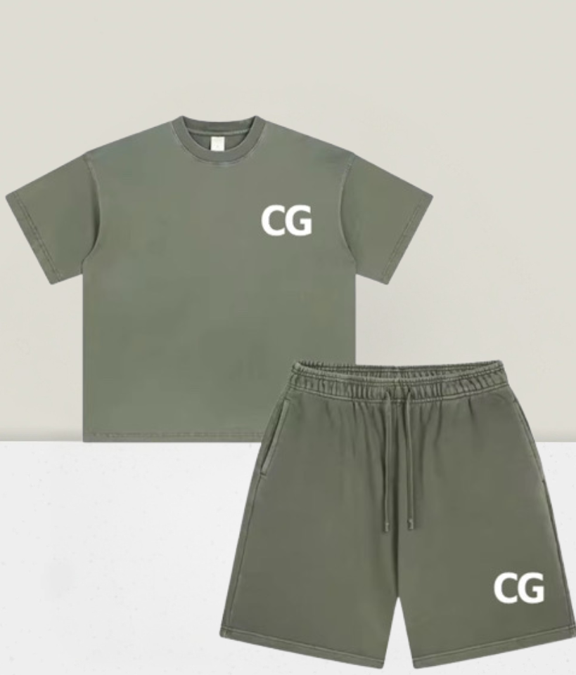 Collecting Gains — CG Essential Tee & Shorts Set - Khaki