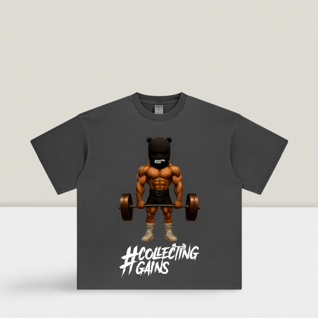 Ballied Bear Tee - Non-Washed - Charcoal