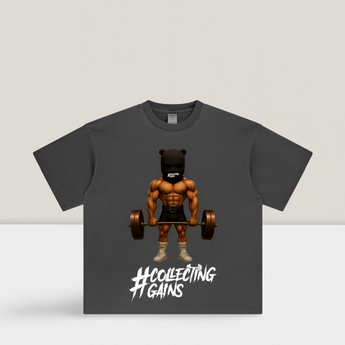 Ballied Bear Tee - Non-Washed - Charcoal