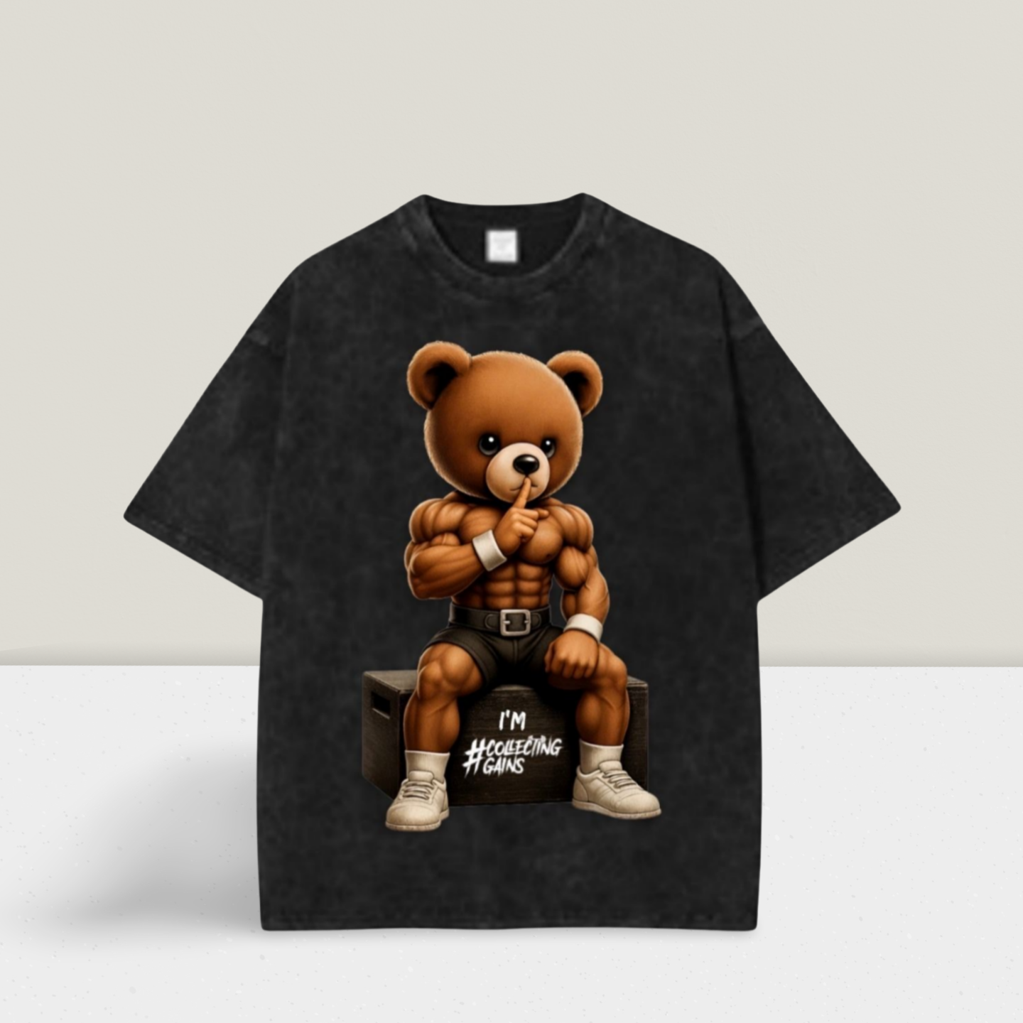 Teddington Gains Sshh Tee — Platinum Acid Wash