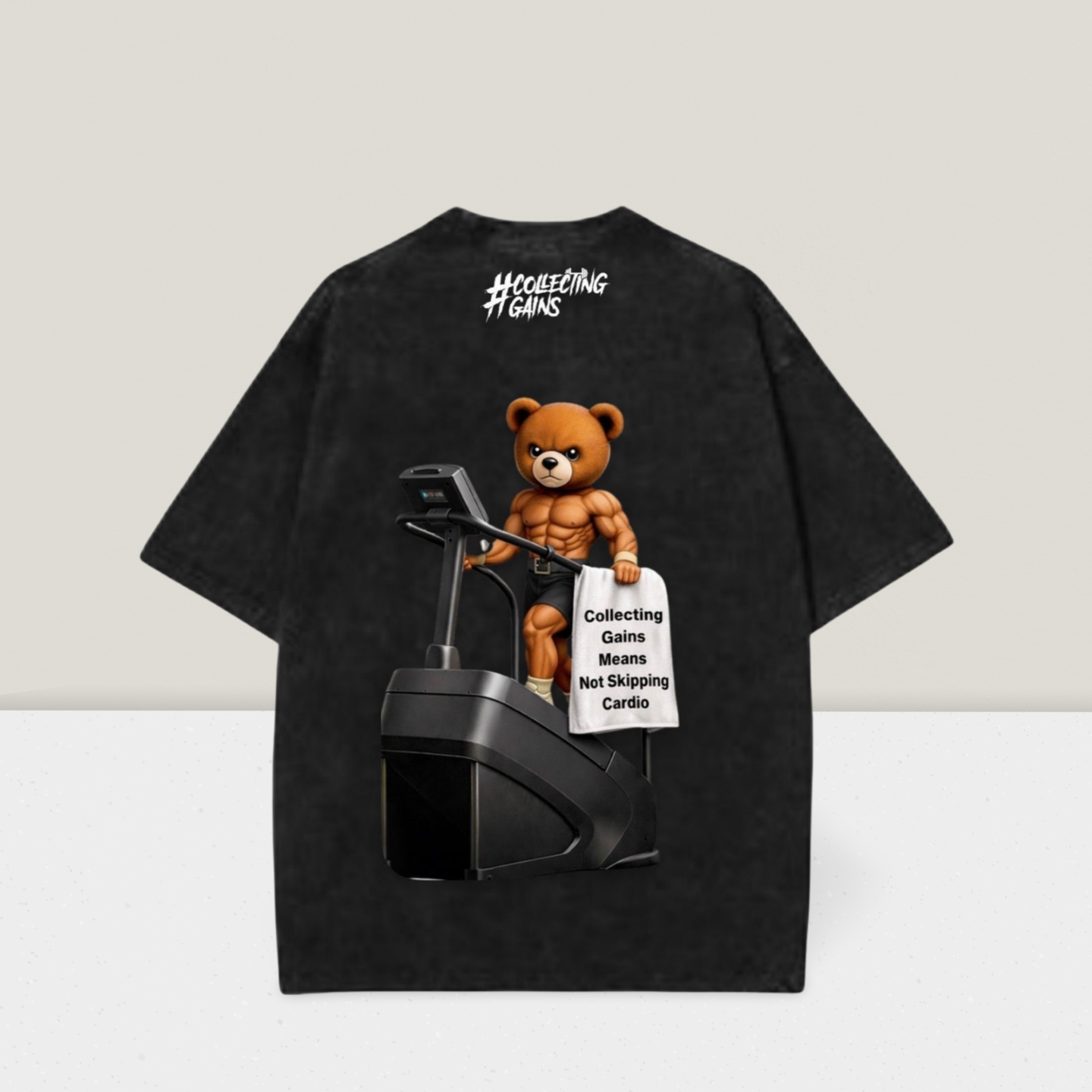 Teddington Gains No Skipping Cardio Tee — Platinum Acid Wash