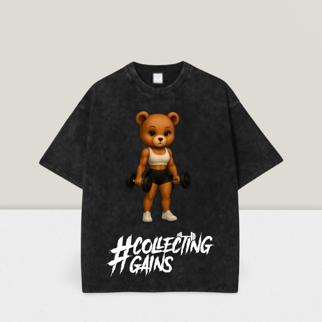 Aminah Gains Tee - Charcoal