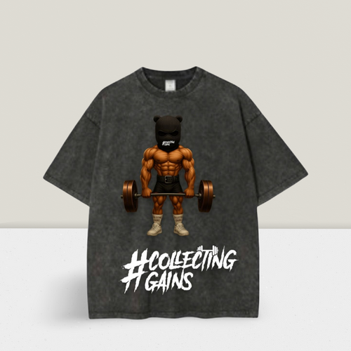 Ballied Bear Tee - Washed Black