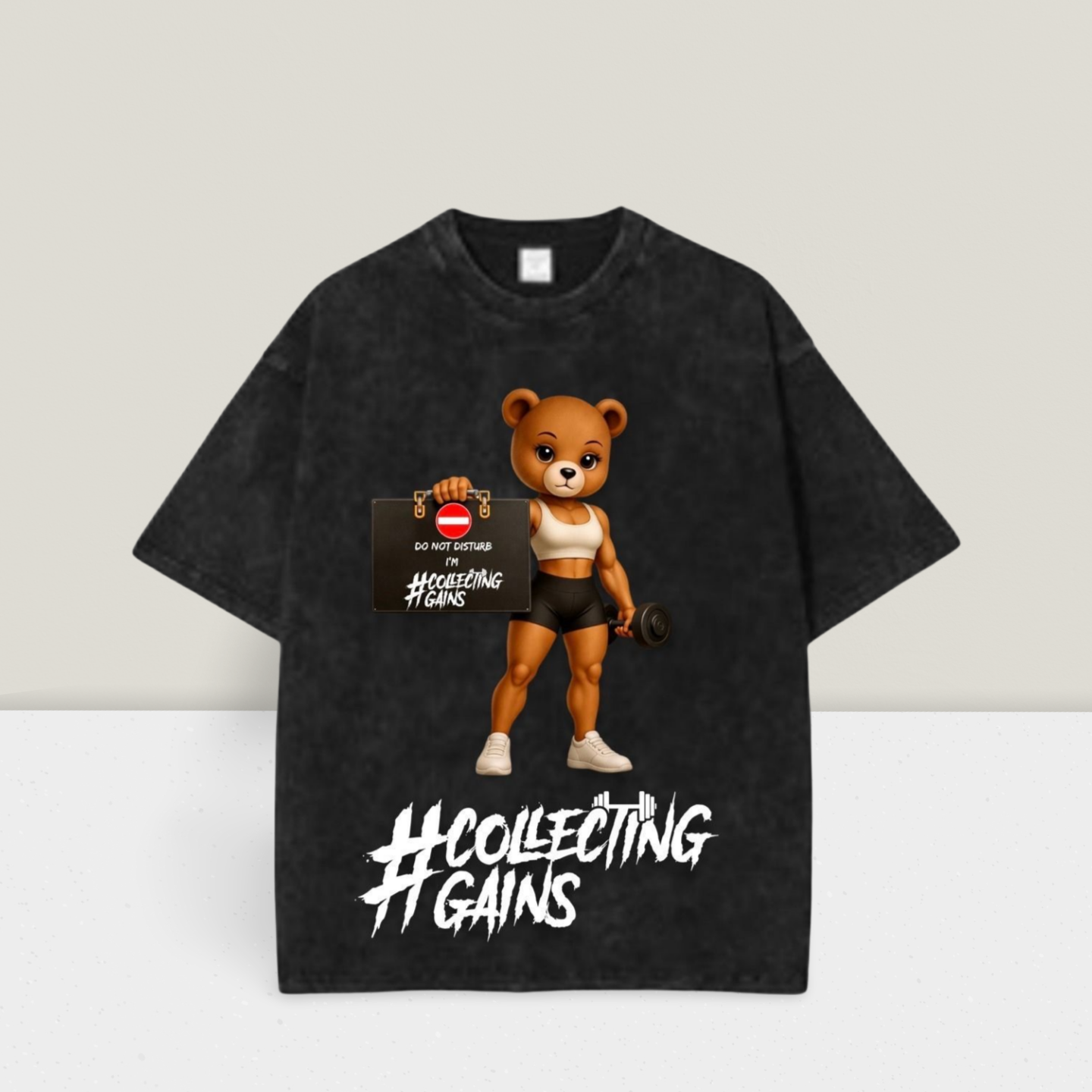 Aminah Gains Do Not Disturb Tee — Platinum Acid Wash