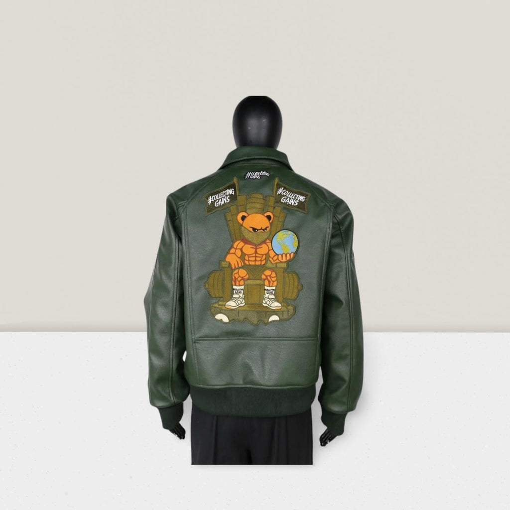 Collecting Gains Leather Jacket - Forest Green (Limited Edition Pre-Order)