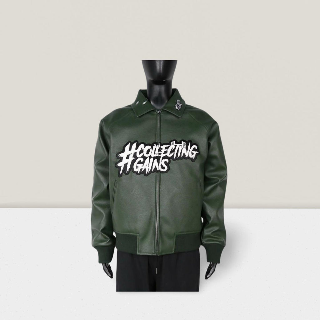 Collecting Gains Leather Jacket - Forest Green (Limited Edition Pre-Order)